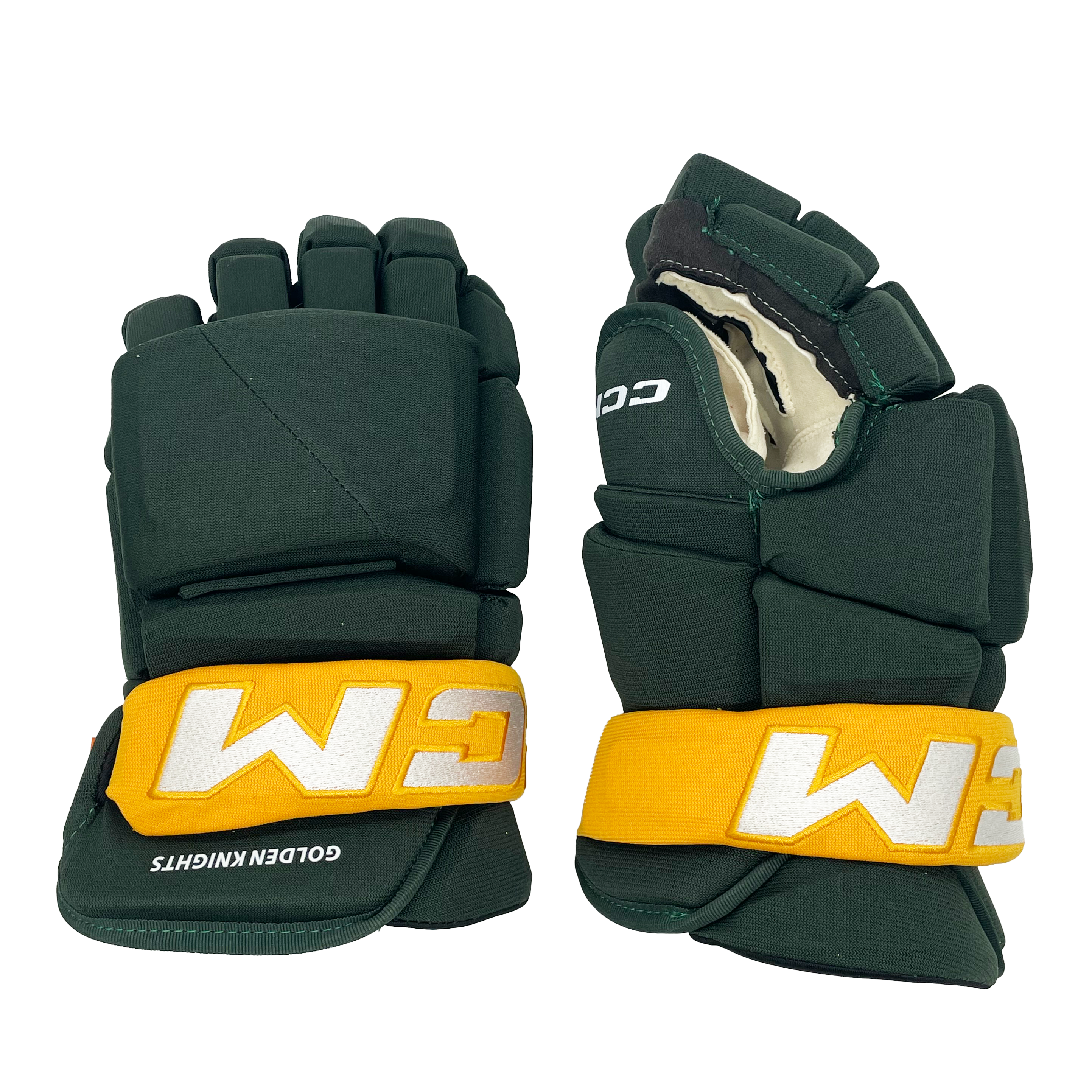 CCM HG43PP - Gant de hockey NCAA Pro Stock (vert/jaune)